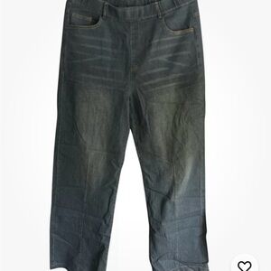 Women's Wide Leg High-Rise Blue Jeans, Large